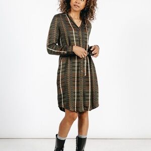 Bridge & Burn Emery dress in olive stripe - NWT!